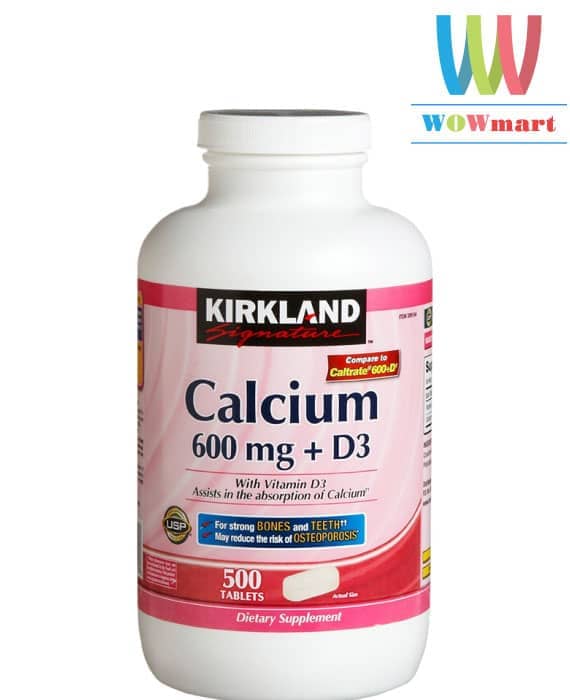 Giúp xương và răng chắc khỏe với Kirkland Signature™ Calcium 600mg + D3 500 viên