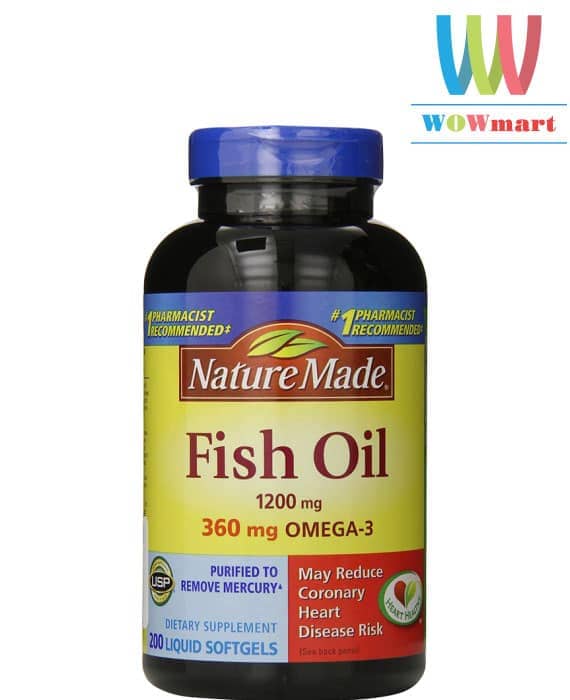 Viên dầu cá Nature Made® Fish Oil 1200mg 200 viên