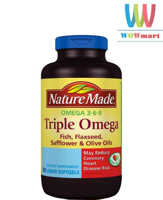 Viên bổ sung Omega tốt cho tim Nature Made® Triple Omega 180 viên