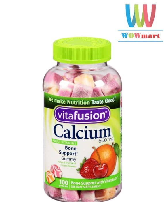 Kẹo dẻo bổ sung Canxi vitafusion™ Calcium 500mg 100 viên