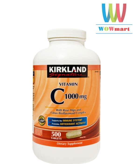 Viên bổ sung C hỗ trợ hệ miễn dịch Kirkland Signature™ Vitamin C 1,000mg 500 viên