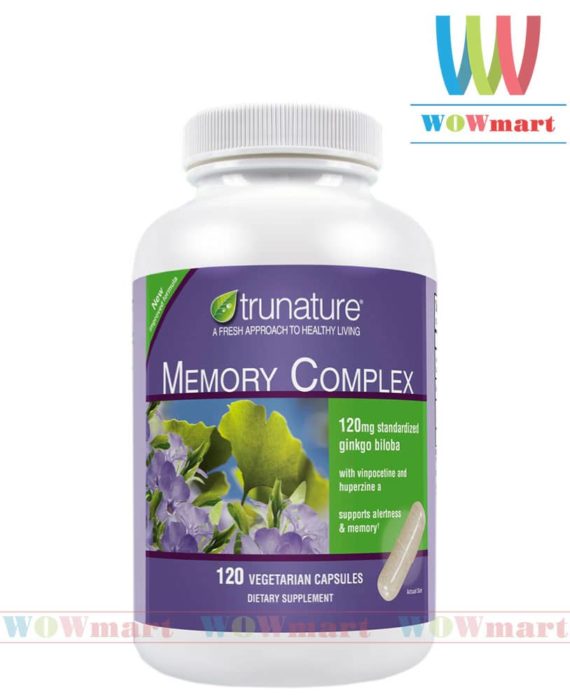 Tăng cường trí nhớ trunature® Memory Complex with Ginkgo Biloba 120 viên