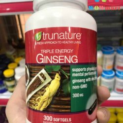 Viên uống nhân sâm trunature Triple Energy Ginseng with Eleuthero 300mg 300 viên 17 chong can thang tu nhan sam trunature triple energy ginseng with eleuthero 300mg 300 vien 1