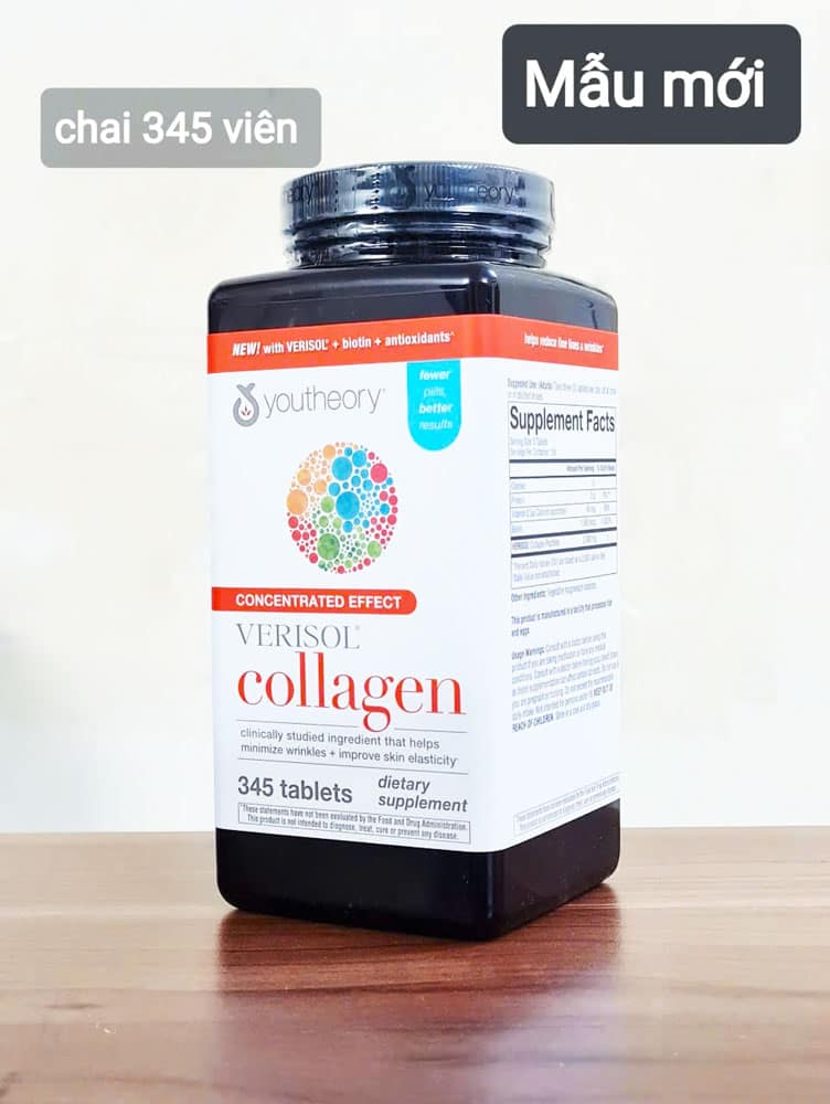 Viên Collagen giúp làn da trắng hồng căng mịn Youtheory Collagen Concentrated Effect Verisol 345 Tablets 2 Viên Collagen giúp làn da trắng hồng căng mịn Youtheory Collagen Concentrated Effect Verisol 345 Tablets - Ảnh 2