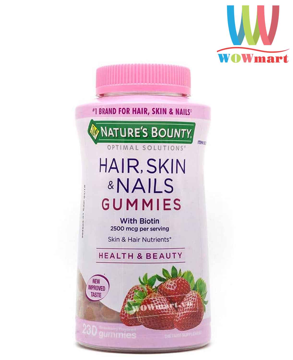 Kẹo dẻo làm đẹp da móng và tóc Nature's Bounty Hair Skin & Nails Gummies  230 viên – Wowmart VN | 100% hàng ngoại nhập