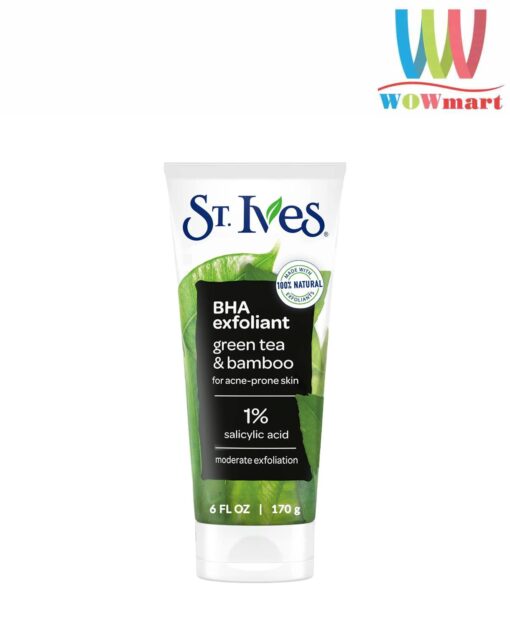 Sữa rửa mặt tẩy tế bào chết St.Ives BHA Exfoliant Green Tea & Bamboo 170g