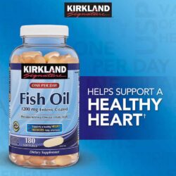 Viên dầu cá tốt cho tim mạch Kirkland Signature Omega-3 Fish Oil 180 viên