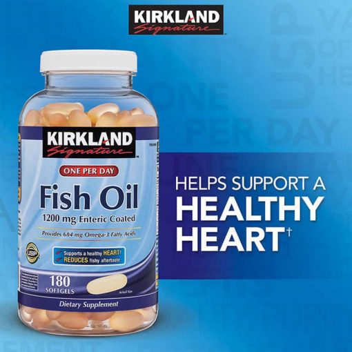 Viên dầu cá tốt cho tim mạch Kirkland Signature Omega-3 Fish Oil 180 viên