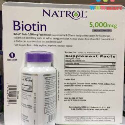 Viên ngậm hỗ trợ mọc tóc và chống rụng tóc Natrol Biotin 5,000mcg Fast Dissolve 250 viên 7 vien uong ho tro moc toc va chong rung toc natrol biotin 5000mcg fast dissolve 250 vien n2