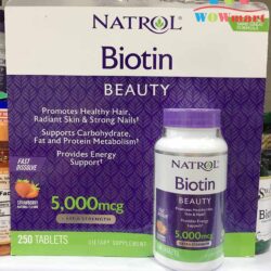 Viên ngậm hỗ trợ mọc tóc và chống rụng tóc Natrol Biotin 5,000mcg Fast Dissolve 250 viên 6 vien uong ho tro moc toc va chong rung toc natrol biotin 5000mcg fast dissolve 250 vienn1