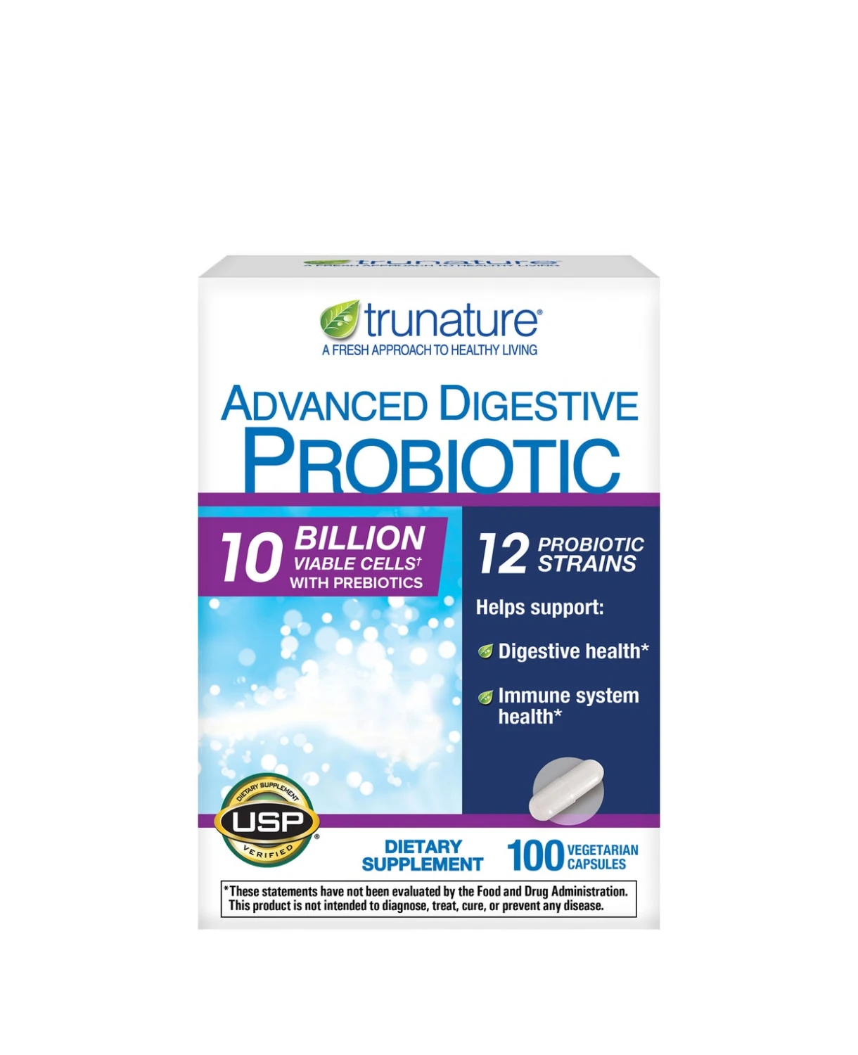 Viên uống tốt cho hệ tiêu hóa trunature Advanced Digestive Probiotic 100 viên