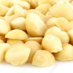 9511740 fresh organic macadamia nuts on white background Stock Photo