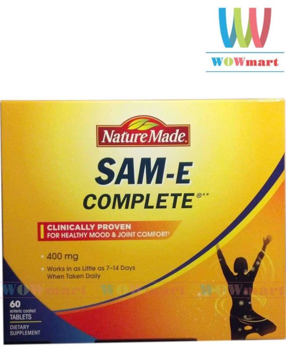Thuốc an thần an toàn Nature Made® SAM-e Complete® 400mg 60 viên