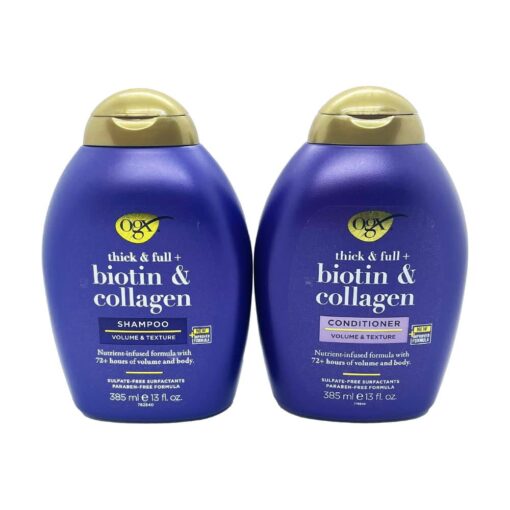Set dầu gội và xả chống rụng tóc OGX Biotin Collagen 385ml x2