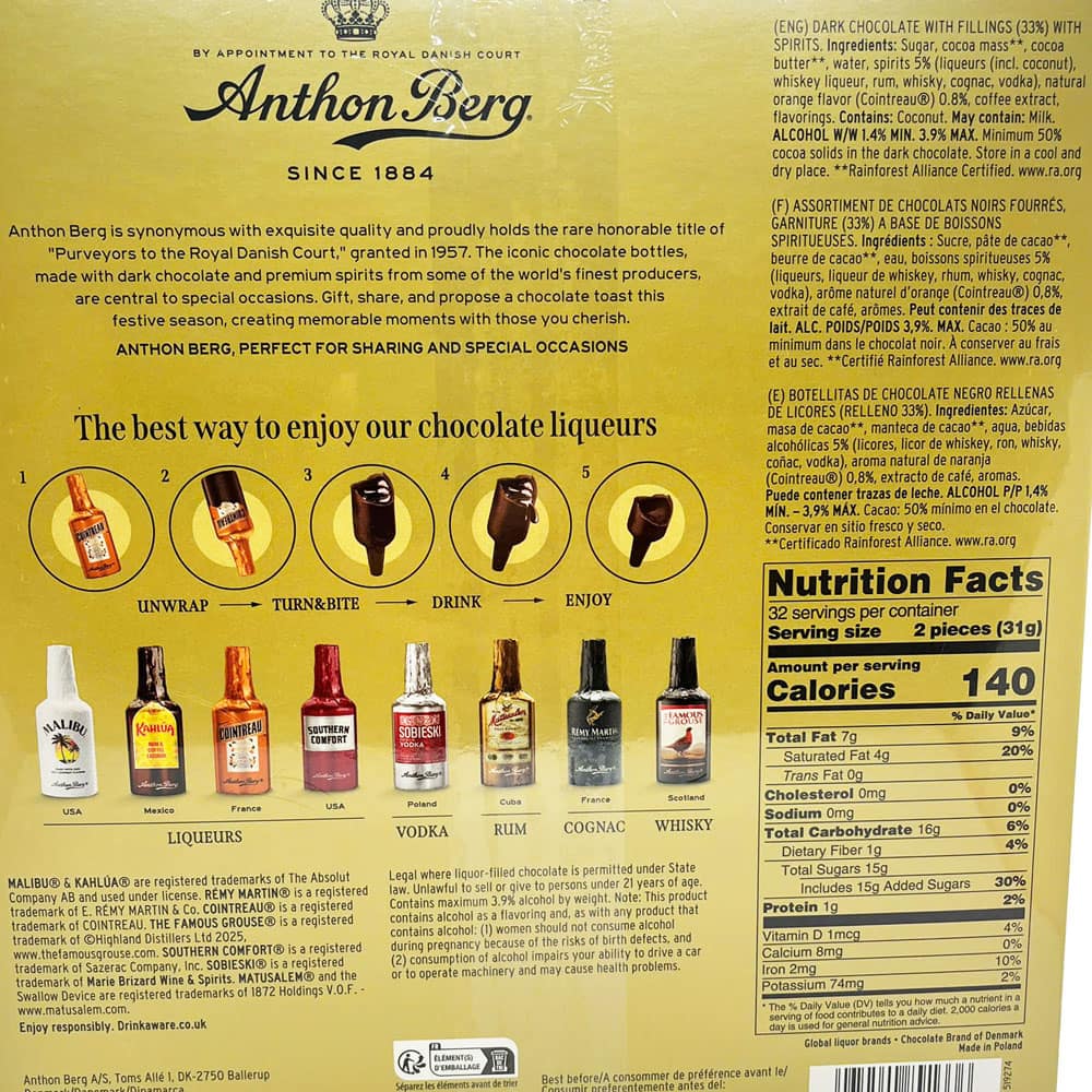 Socola Anthon Berg Dark Chocolate 64 chai Đan Mạch 4 Socola Anthon Berg Dark Chocolate 64 chai Đan Mạch - Ảnh 4