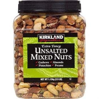 Hạt hỗn hợp không muối Kirkland 1,13kg (Unsalted Mixed Nuts)