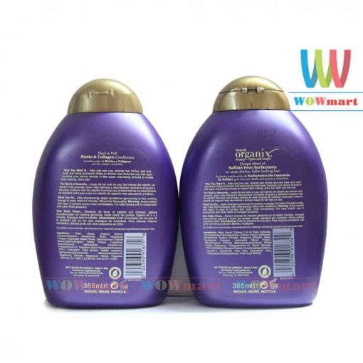Set dầu gội và xả chống rụng tóc Biotin Collagen 385ml x2