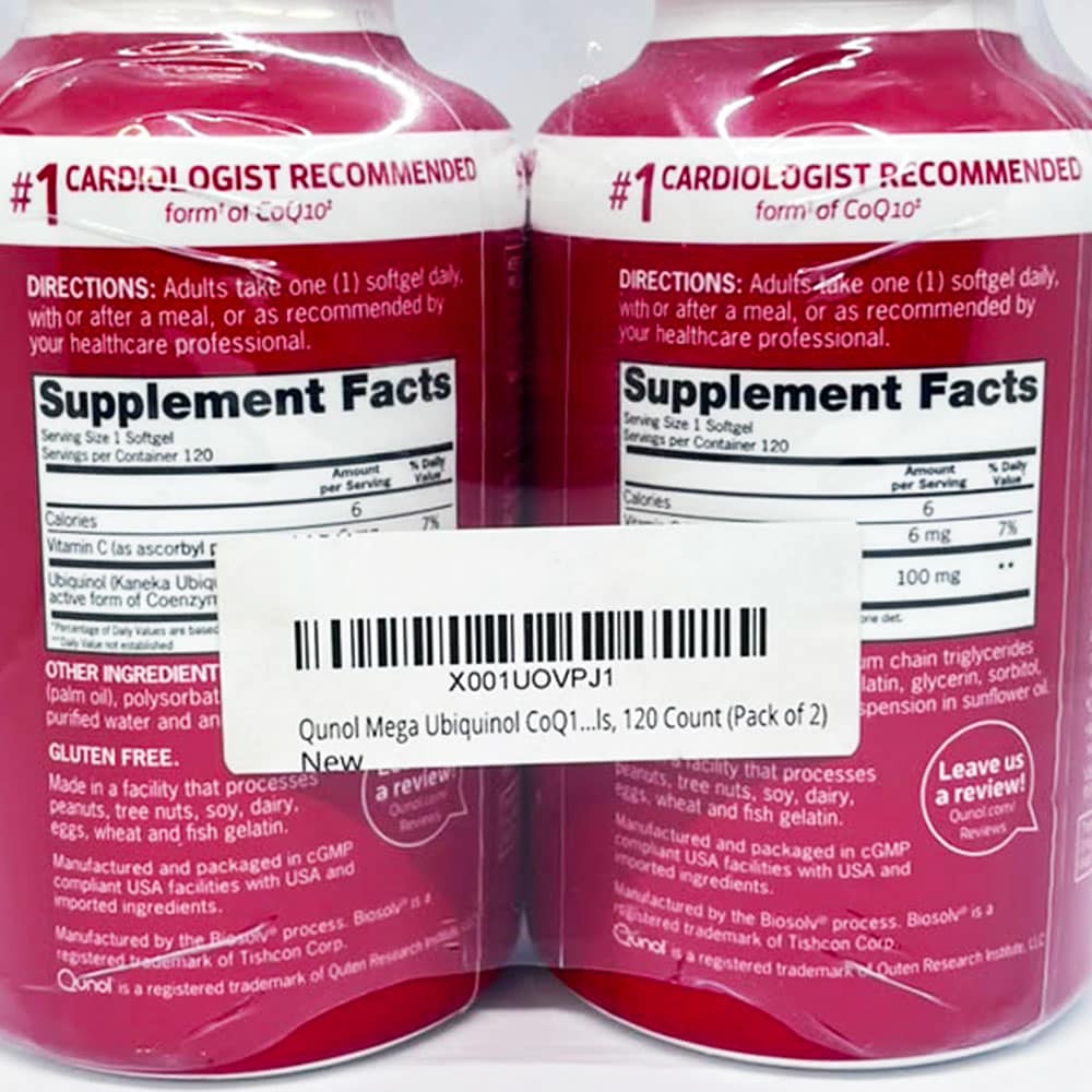 Bổ sung CoQ10 cho tim Ubiquinol Qunol Mega CoQ10 Ubiquinol 100mg 120 viên - Ảnh 9