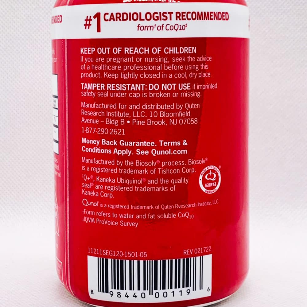 Bổ sung CoQ10 cho tim Ubiquinol Qunol Mega CoQ10 Ubiquinol 100mg 120 viên - Ảnh 11