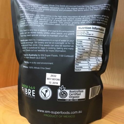 Hạt Chia Úc EM Super Foods Black Bag Chia 500g