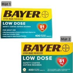 Viên giảm đau và ngăn ngừa nhồi máu cơ tim Bayer Low Dose Aspirin 81mg 400 viên 4 thuoc giam dau bayer low dose aspirin 81 mg 080425 kaa
