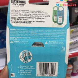 Miếng ngậm thơm miệng Listerine Pocketpaks Cool Mint 72 miếng (Xanh dương) 5 mieng ngam thom mieng listerine pocketpaks breath strips cool mint 72 mieng 2