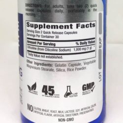 Viên uống bổ não Piping Rock CDP Choline Citicoline 1000mg 60 Capsules 11 thuoc bo nao pipingrock recall elements citicoline 60 vien 171224 ke