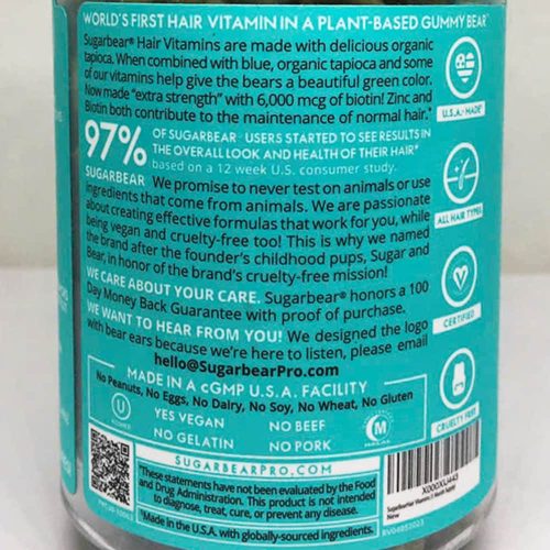 Kẹo dẻo kích thích mọc tóc Sugarbear Hair Vitamins 60 Gummies 22 keo deo kich thich moc toc sugarbearhair hair vitamin gummies 60 vien 281124 ki