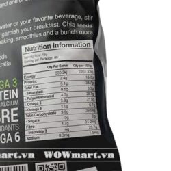 Hạt chia của Úc Organic Black Bag Chia 1kg 6 Thành phần có trong hạt chia Balck bag
