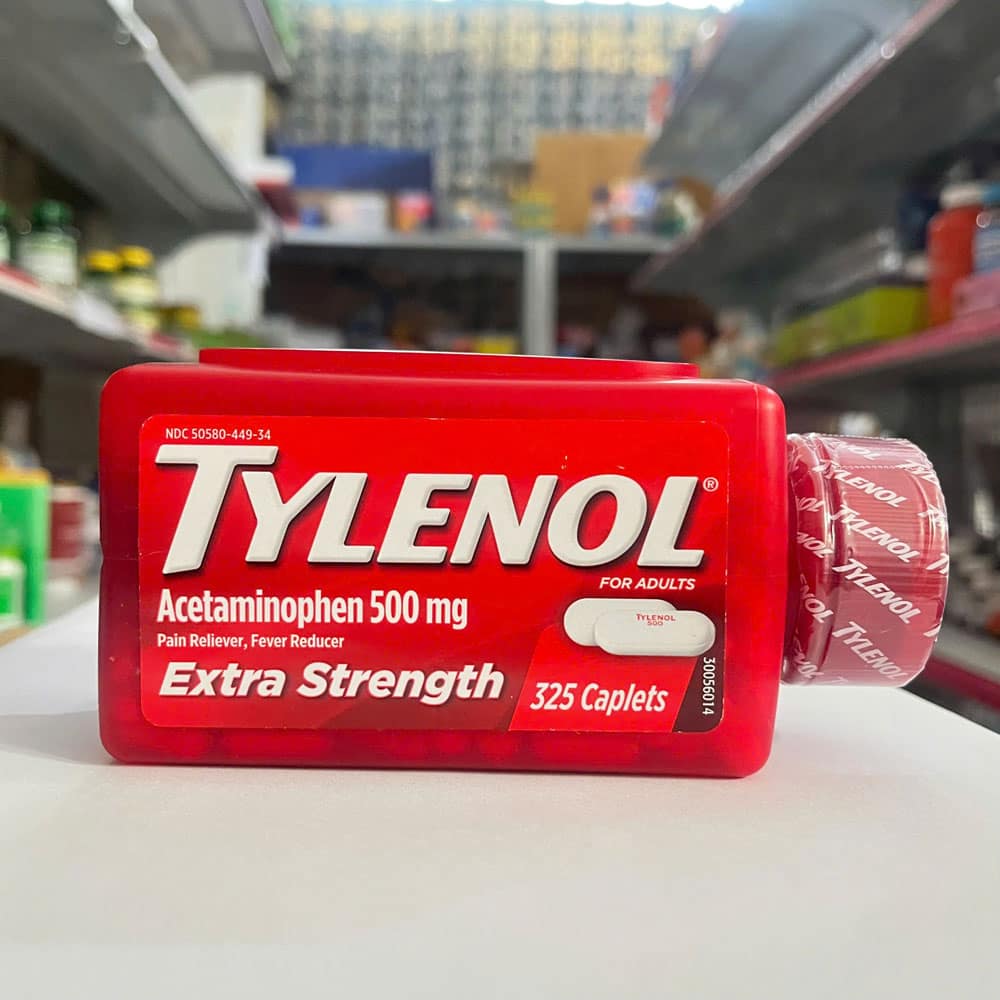 Viên uống Tylenol Acetaminophen Extra Strength 500mg 325 Caplets - Ảnh 2
