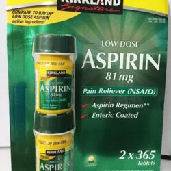 Bảo vệ tim mạch, ngăn ngừa đột quỵ Kirkland Low Dose Aspirin 81mg 2x 365 viên 8 thuoc giam dau kirkland signature low dose aspirin 81 mg 365 vien 130524 ka