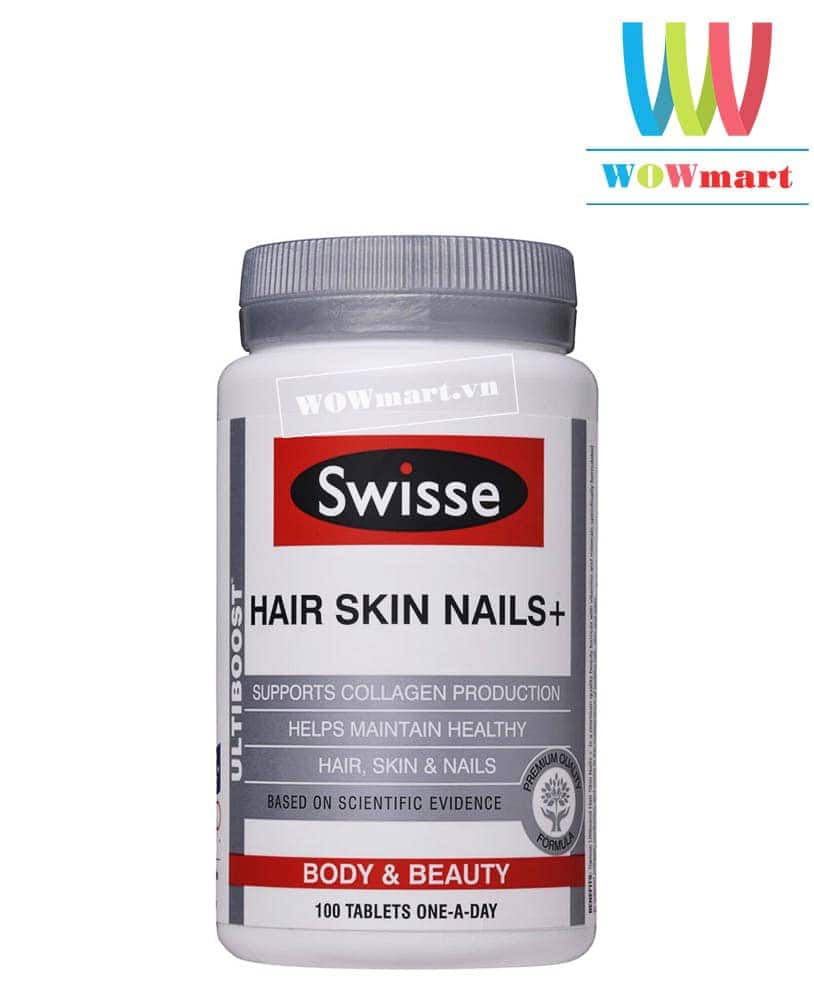 Đẹp da móng tóc từ Swisse Ultiboost Hair Skin Nails 100 viên – Wowmart VN |  100% hàng ngoại nhập