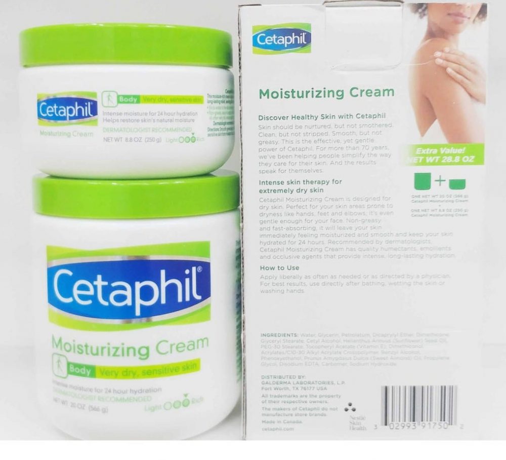 Bộ sản phẩm kem dưỡng ẩm Cetaphil Moisturizing Cream 566g + 250g