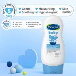 Sữa tắm gội cho bé Cetaphil Baby Wash and Shampoo with Natural Calendula Sensitive Skin 230ml 12 sua tam goi cho be cetaphil baby wash and shampoo 230ml 040124 kc