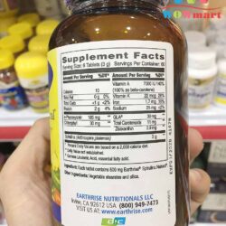 Tảo mặt trời tự nhiên Earthrise Spirulina Natural 500mg 360 viên 6 tao mat troi tu nhien earthrise spirulina natural 500mg 360 vien 2