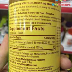 Viên uống bổ sung Vitamin D3 Nature Made Vitamin D3 2000IU 400 viên 7 vien uong bo sung vitamin d3 tu nature made vitamin d3 2000iu 400 vien 3