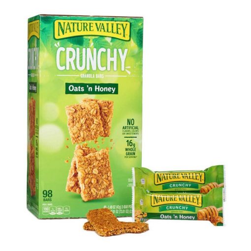 Bánh yến mạch Nature Valley Crunchy Oats'n Honey Granola Bar 98 miếng (Thùng 2,06kg)