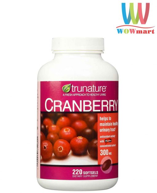 Hỗ trợ đường tiết niệu và chống oxy hóa trunature Cranberry 300mg 250 viên