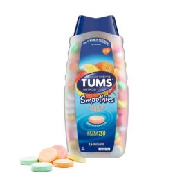 Kẹo ngậm giảm đầy hơi khó tiêu Tums Smoothies Assorted Fruit 250 viên 15 keo tri dau da day tu tums extra strength smoothies 750mg 250 vien kne
