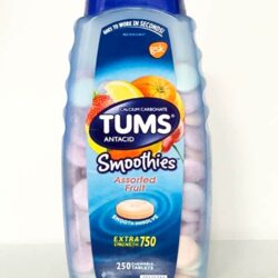 Kẹo ngậm giảm đầy hơi khó tiêu Tums Smoothies Assorted Fruit 250 viên 11 keo tri dau da day tu tums extra strength smoothies 750mg 250 vien knf