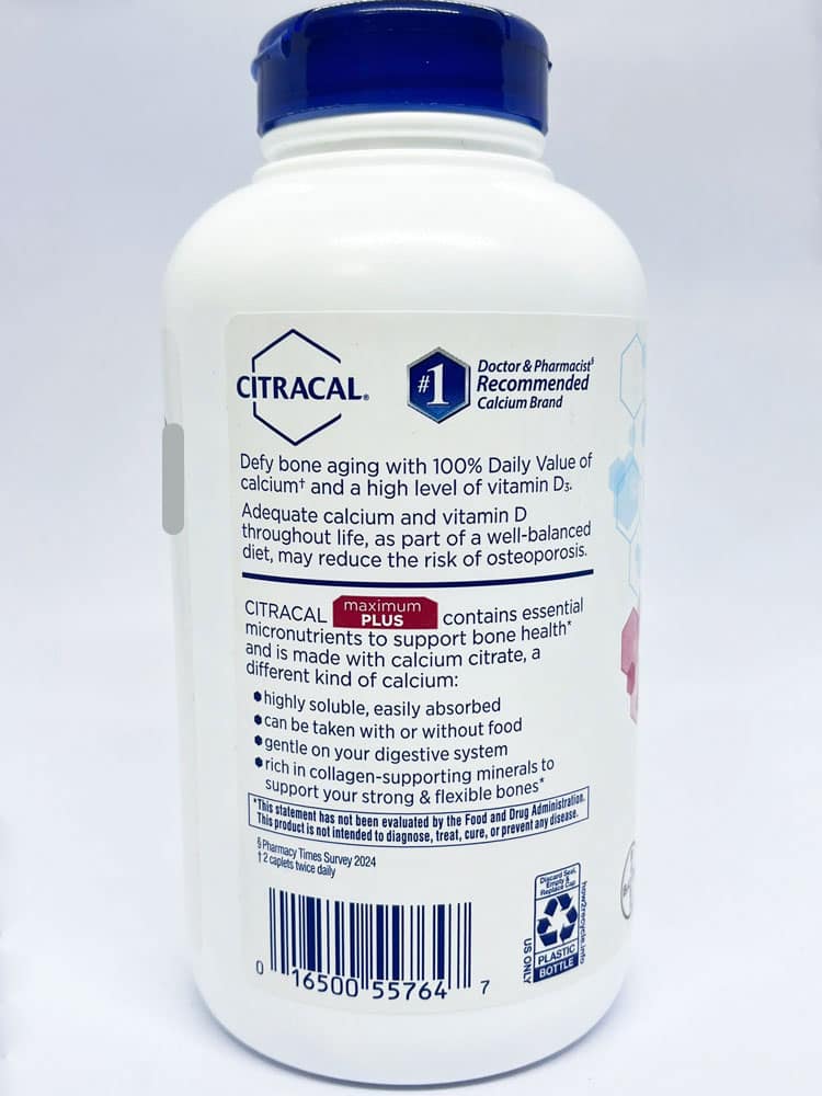Viên uống bổ sung Canxi Citracal Calcium Citrate Maximum Plus D3 280 Caplets - Ảnh 4