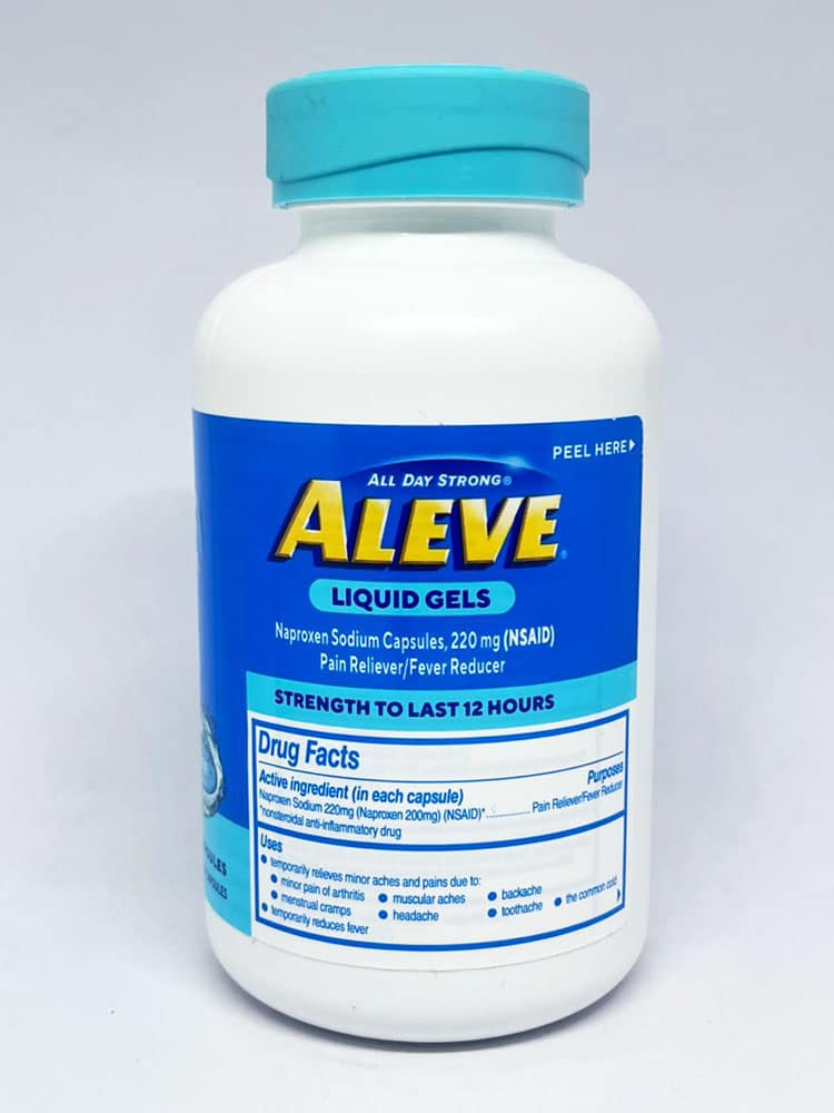 Viên uống Aleve Pain Reliever Naproxen Sodium 220mg 180 Liquid Gels - Ảnh 3