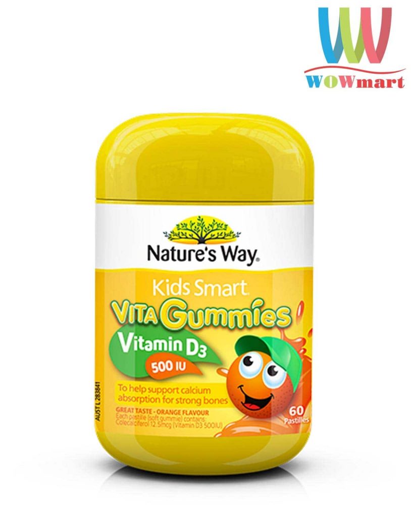 Kẹo bổ sung Vitamin D3 cho bé Kids Smart Vitamin D3 500IU 60 Gummies