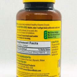 Viên uống bổ sung Vitamin D3 Nature Made D3 1000 IU (25mcg) 650 Softgels 8 thuoc uong bo sung vitamin d3 nature made d3 1000 iu 650 vien knd