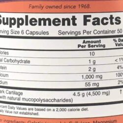 Sụn cá mập NOW Shark Cartilage 750mg 300 viên 3 sun-ca-map-tot-cho-xuong-khop-now-shark-cartilage-750mg-300-vien-facts