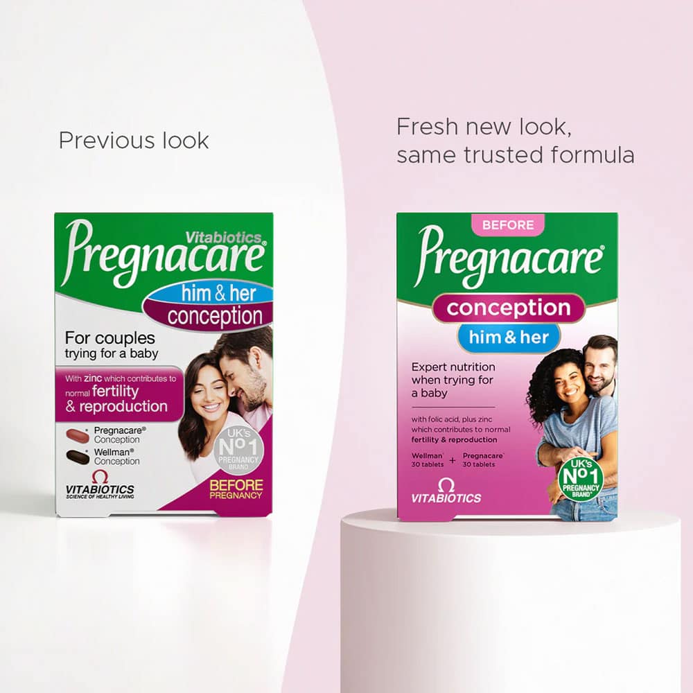 Viên uống tăng khả năng thụ thai cho cả nam và nữ Vitabiotics Pregnacare Him & Her Conception 60 viên - Ảnh 2