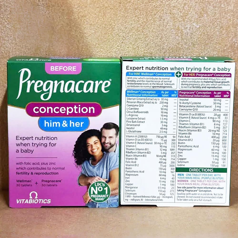 Viên uống tăng khả năng thụ thai cho cả nam và nữ Vitabiotics Pregnacare Him & Her Conception 60 viên - Ảnh 4