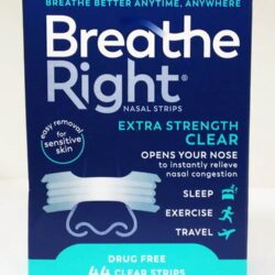 Miếng dán thông mũi, chống ngáy Breathe Right Extra Clear Transparent 44 miếng (Xanh lơ) 11 mieng dan mui chong gay ngay khi ngu breathe right 44 mieng 120124 ka