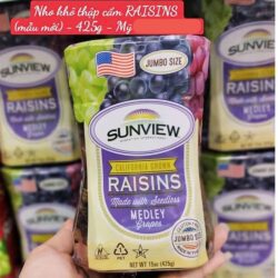 Nho khô Mỹ không hạt Sunview Raisins Jumbo Size 425g 12 nho kho khong hat sunview raisins jumbo size 425g 190425 ka