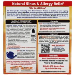 Nước muối rửa mũi sinh lý cho trẻ em NeilMed Sinus Rinse 120 gói 6 nuoc muoi rua mui neilmed danh cho tre em neilmed sinus rinse kids 120 goi facts